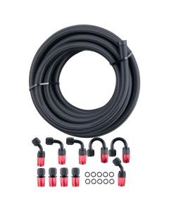 AN6 -6AN Stainless Steel Braided OIL/FUEL Line + Fitting Hose End Adaptor Kit 5M