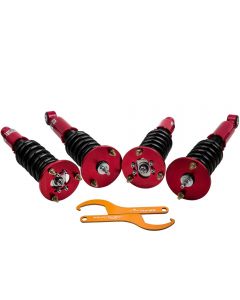 Coilovers Kits compatible for Mitsubishi Eclipse 95-99 2ND Gen Adj Damper 24 Levels Red