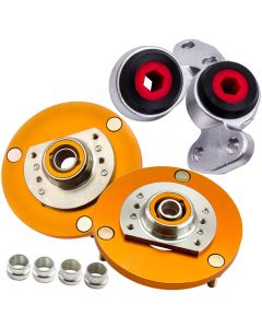 Compatible for BMW E46 Camber Plate Top Upper Mount and Aluminum Control Arm Bushings