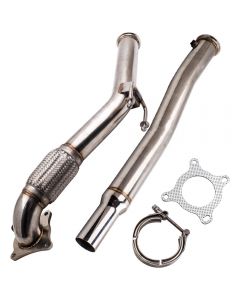 Stainless Steel Downpipe 3 Turbo For 2006-2010 Gti Jetta compatible for Audi A3 2.0L 2.0T