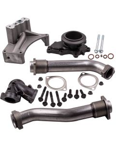 Bellowed Up Pipes+Housing&amp;Turbo Pedestal 99-03 compatible for Ford 7.3 L Powerstroke Diesel