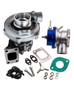 T3/T4 T04E A/R 57 Trim Turbine 5 Bolt Flange Turbocharger + BOV 18 PSI