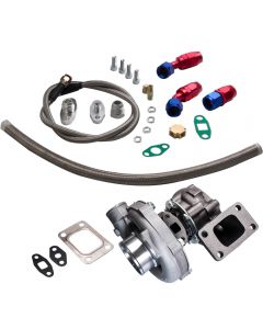 T04E T3/T4 A/R.63 57 Trim 400HP Stage III Turbo Charger + Oil Feed + Drain Line Kit