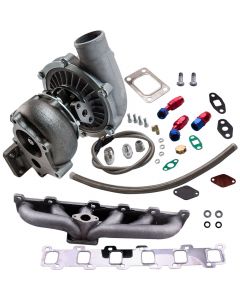 T04E Turbo + Oil Line + Manifold Kit compatible for Nissan Patrol Safari Y60 Y61 TD42 TB42