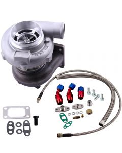GT30 GT3037 GT3076 Turbo charger 500HP 0.82 A/R + Oil Drain Return FEED Line kit