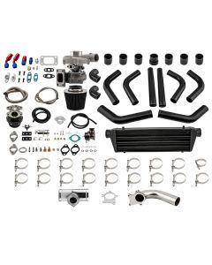 T3/T4 Turbo+Intercooler+Piping+Wastegate 11PCS Kit compatible for BMW E46 330Ci/330Xi 00-07