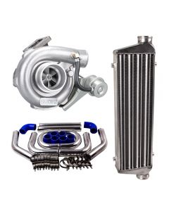 Universal T3/T4 T04E Turbo Charger Kit + 27x7x2.5 Intercooler + 2.5quot; Turbo Pipe