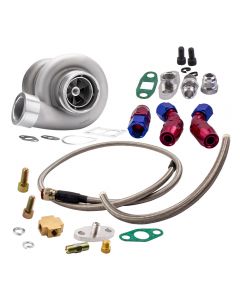 V-Band Flange Turbo Gt45 Turbocharger+oil Feed Line+oil Drain Return Line