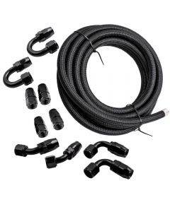 AN10 -10AN Fitting Stainless Steel Nylon Braided Oil Fuel Hose Line Kit 20FT