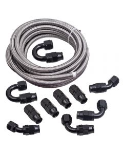 -10AN AN10 Ethanol E85 Stainless Steel PTFE Fuel Line 20FT Fitting Hose