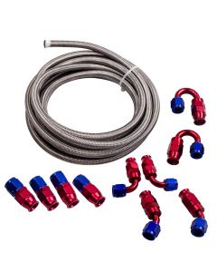 AN6 -6AN 20FT AN-6 Swivel Fitting Stainless Steel PTFE Fuel Line Hose Kit