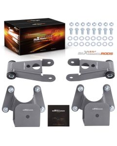 4 Rear Drop Lowering Kit Shackle Hanger compatible for Dodge Ram Charger D100 D150 2WD