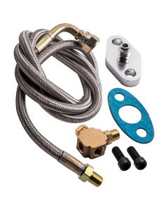 Turbo Oil Feed Line Kit T3 T4 T60 T61 T70 1/8 PNT 90 Degree 43