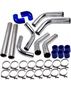 2.5 inch Universal Aluminum Intercooler Turbo Piping pipe Kit+ Silicone+Clamp