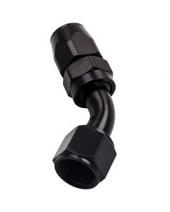 Black AN10 -10AN 45 Degree Swivel Oil Fuel Gas Hose Line Fitting Adaptor