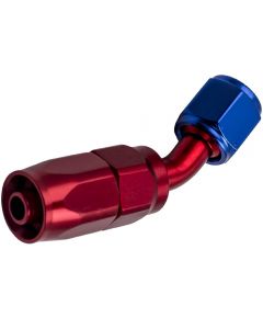 1x Quality 6 AN 45 Degree Swivel Hose End Red Blue Aluminium Fitting