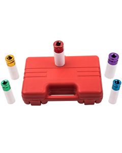 Impact Socket Set Thin Wall Lug Nut Wheel Protector 1/2 inch Drive 5pc