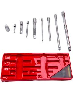 9 pcs Wobble Socket Wrench Bar Extension Hand Tool Extend 1/4 inch 3/8 inch 1/2 inch Drive