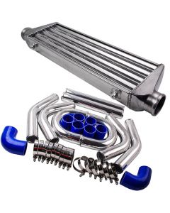 Tube and Fin Universal Intercooler 2.5 64mm Turbo Piping Pipe Kit compatible for Audi