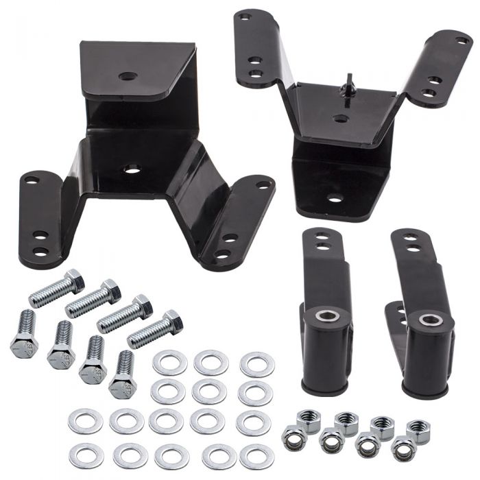 MaXpeedingrods 4-Inch Drop Hanger & Shackle Kit For Chevy GMC C10 2WD Pickup (1973-1987)
